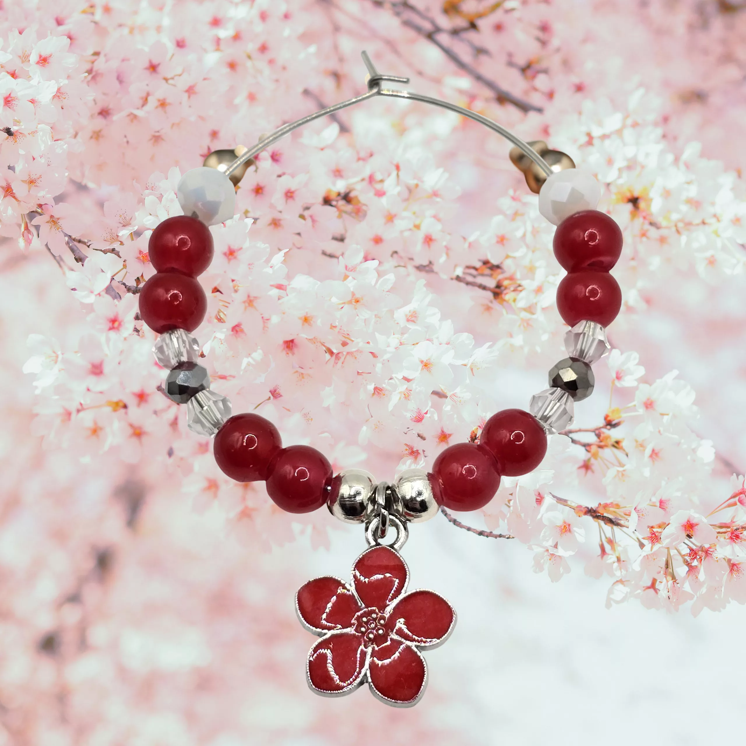 Sakura Glass Charms - Floral Wine / Cocktail Glass Charms - Image 9