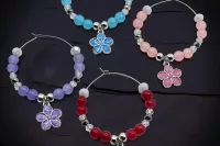 Sakura Glass Charms - Floral Wine / Cocktail Glass Charms