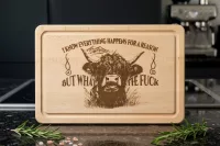 Highland Cow Beech Wood Cutting Board, Funny Housewarming Gift
