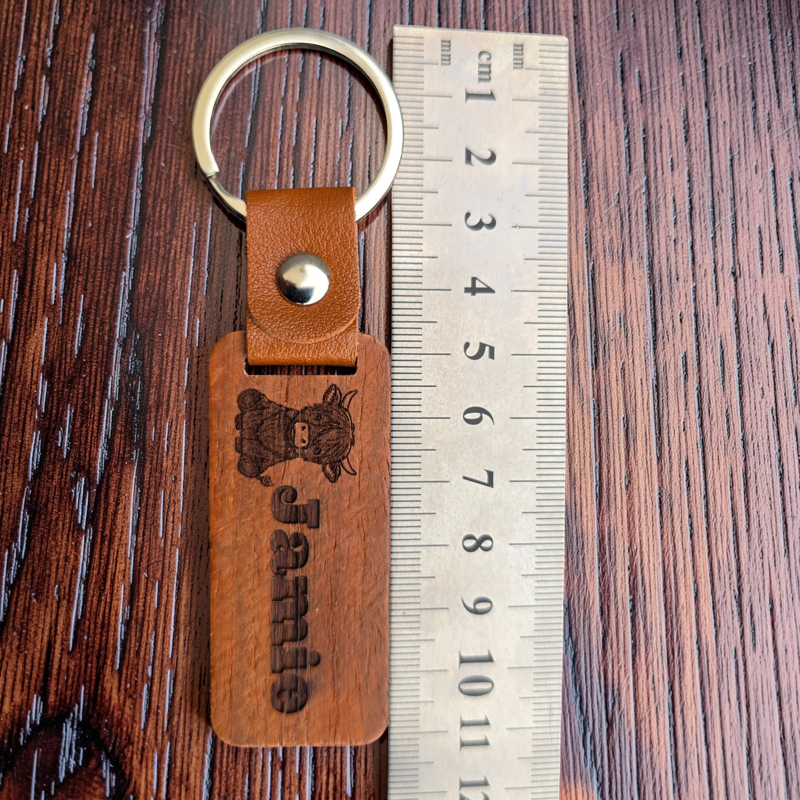 Personalised Highland Cow Keyring, Custom Wooden Bag Tag - Image 13