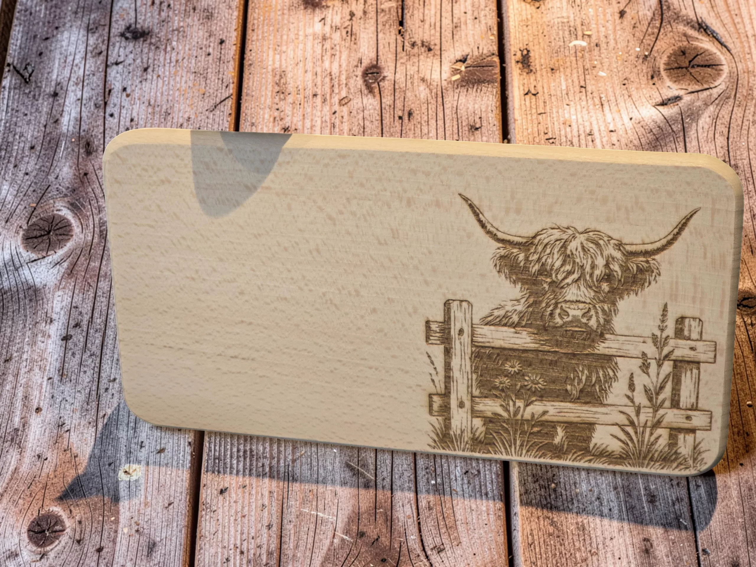 Highland Cow Breakfast Board | Engraved Wooden Serving Tray - Image 8