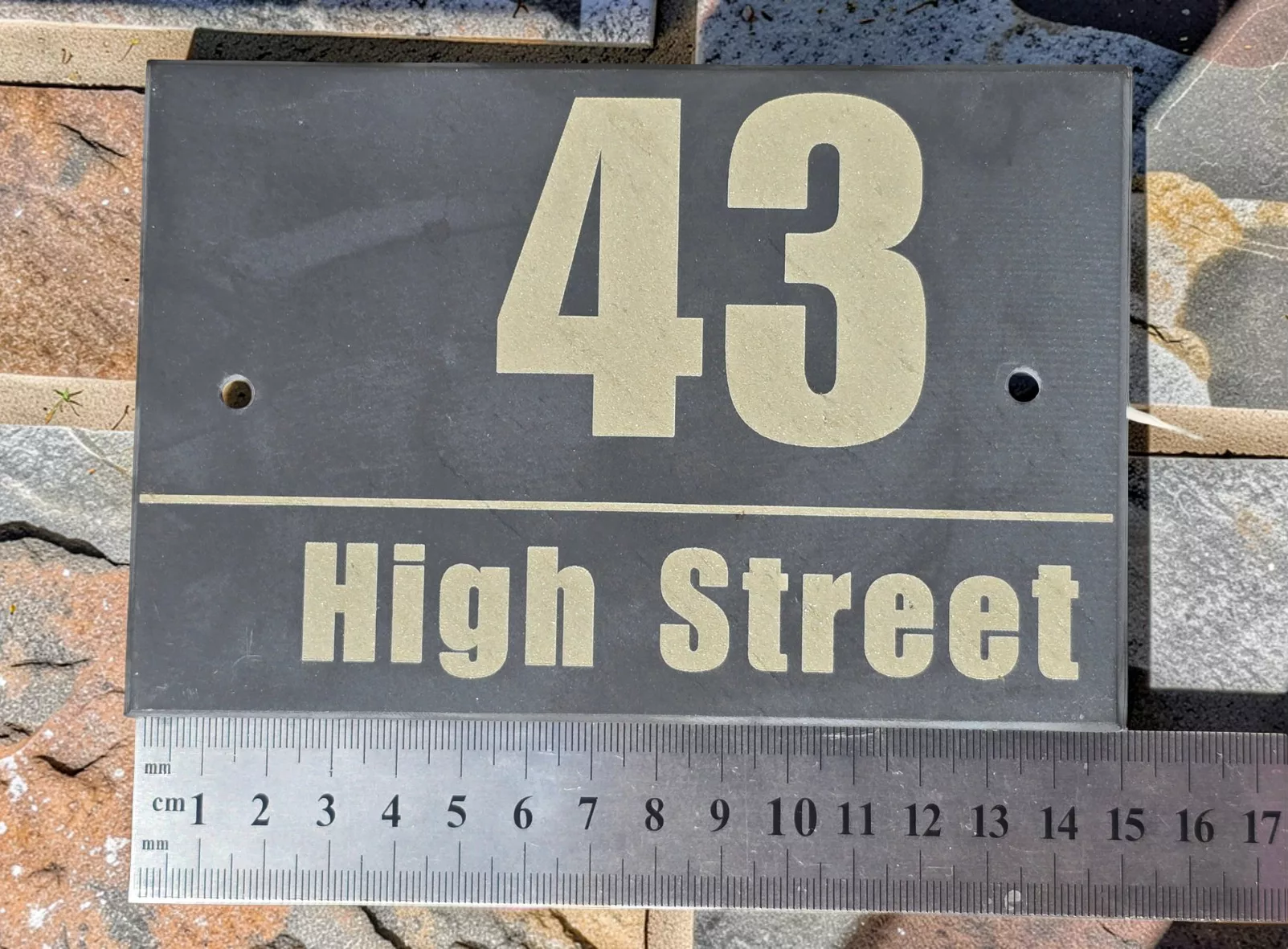 Personalised Slate House Sign, Modern Engraved Address Plaque 15cm x 10cm - Image 7