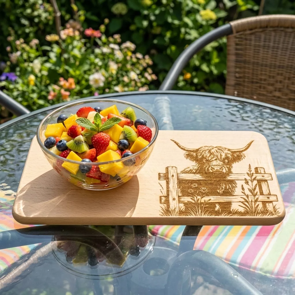 Highland Cow Breakfast Board | Engraved Wooden Serving Tray - Image 14