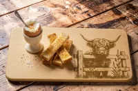 Highland Cow Breakfast Board | Engraved Wooden Serving Tray