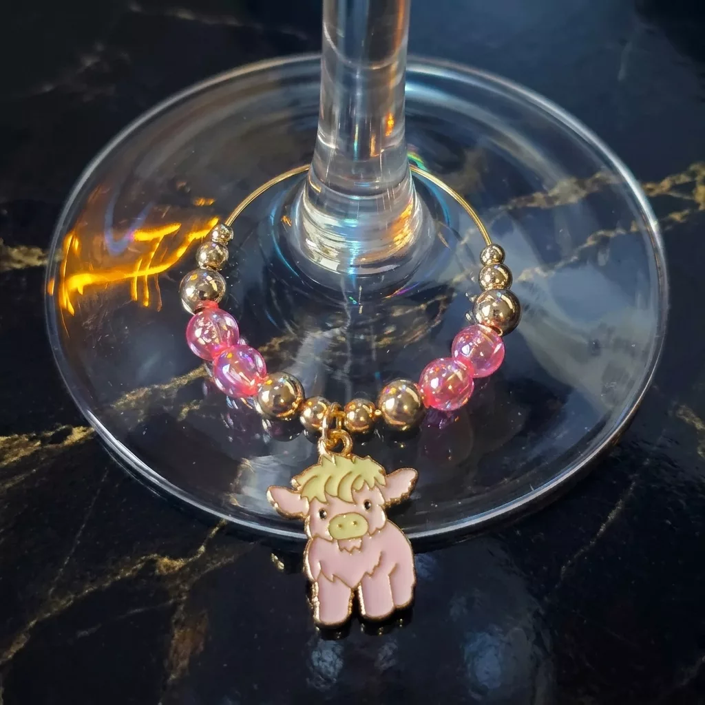 Handcrafted Highland Cow Wine Glass Charms | Set of 4 - Image 5