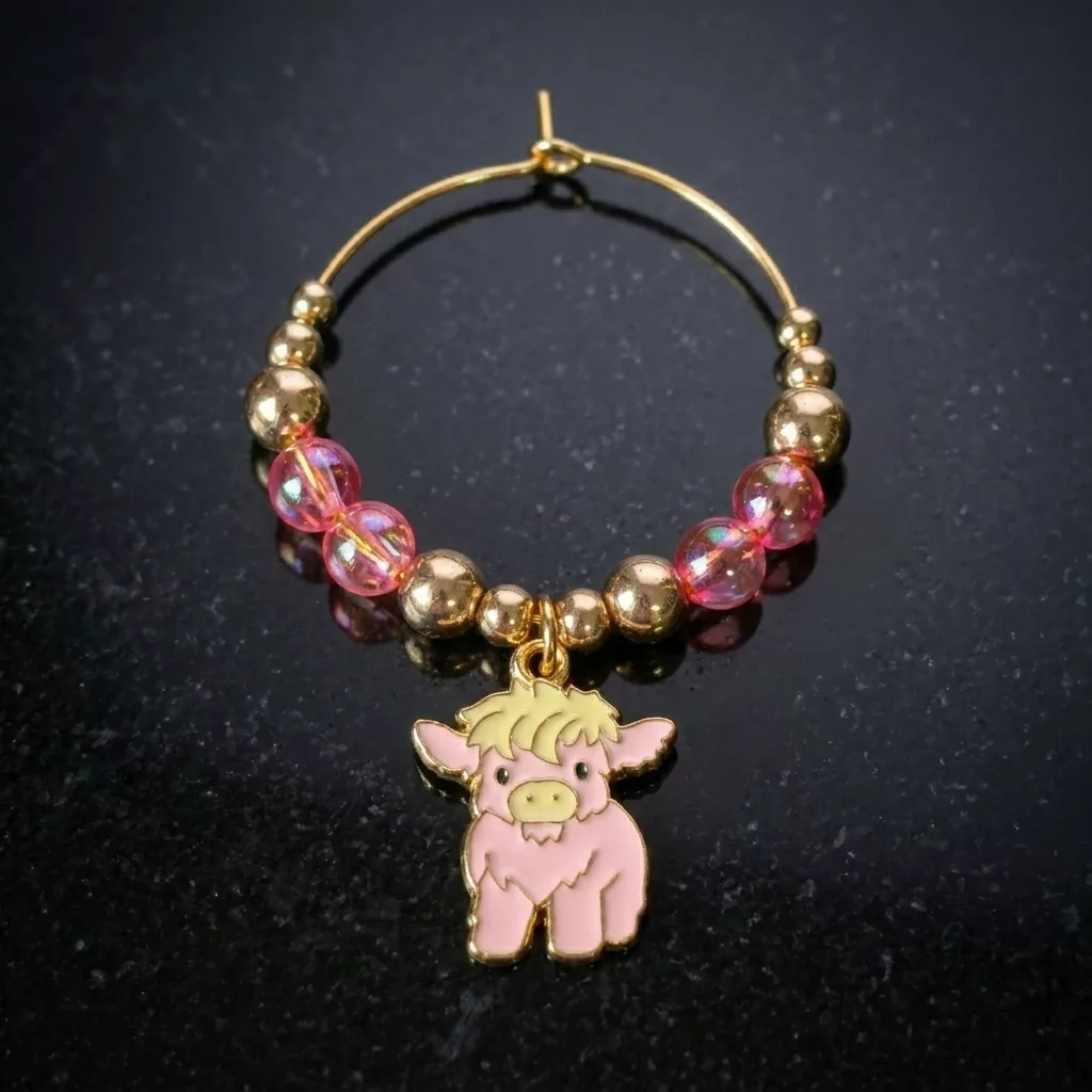 Handcrafted Highland Cow Wine Glass Charms | Set of 4 - Image 8