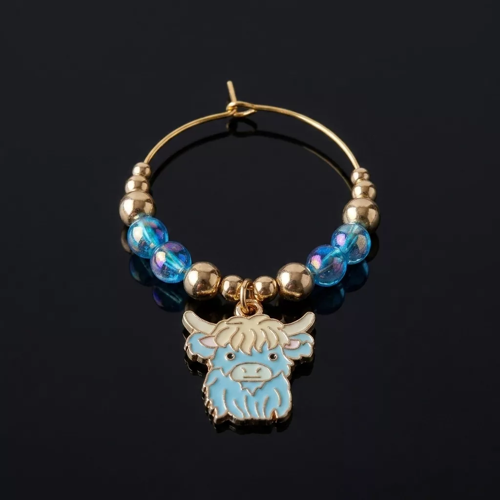 Handcrafted Highland Cow Wine Glass Charms | Set of 4 - Image 10