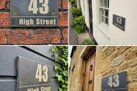 Personalised Slate House Sign, Modern Engraved Address Plaque 15cm x 10cm
