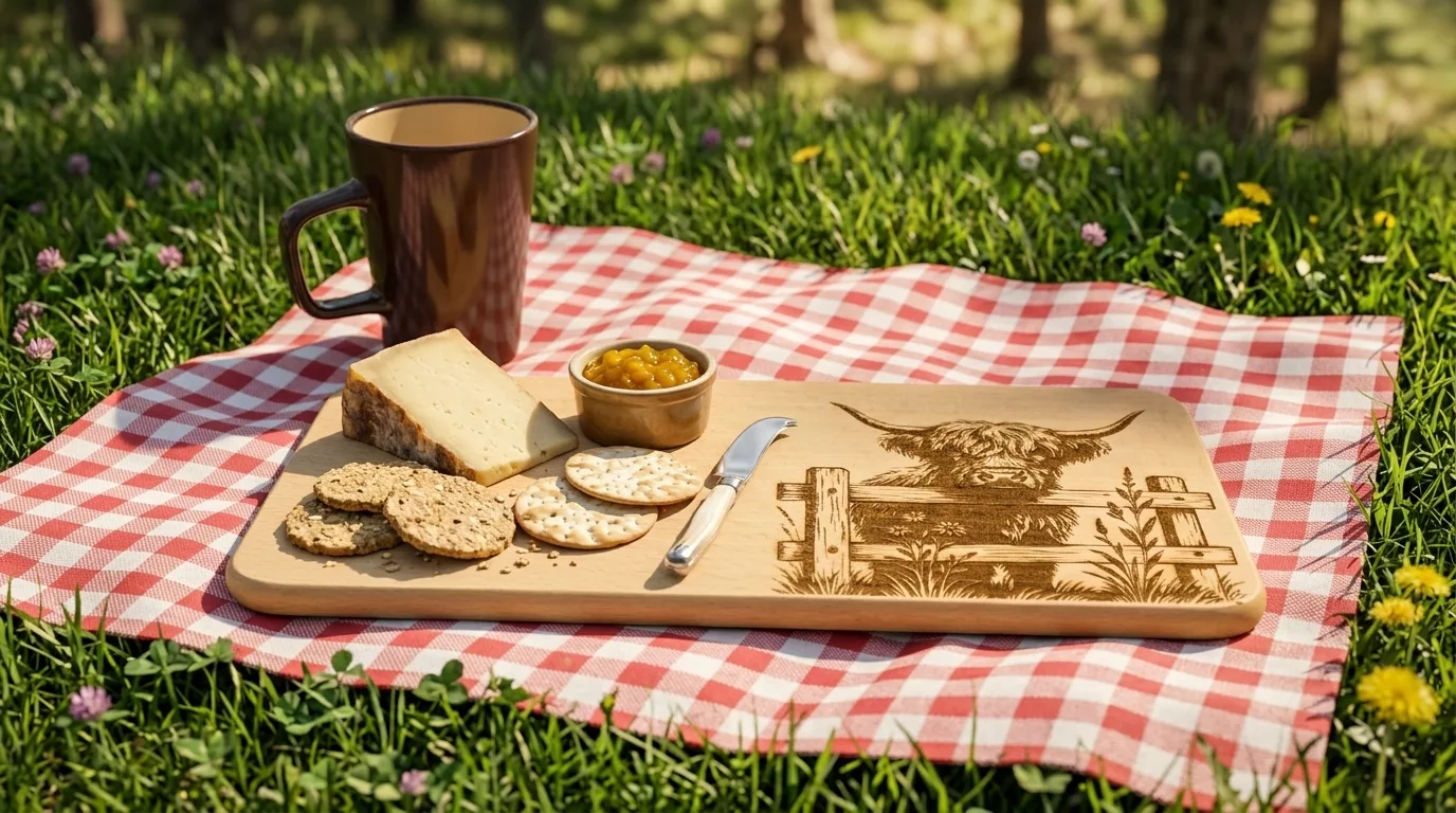 Highland Cow Breakfast Board | Engraved Wooden Serving Tray - Image 17