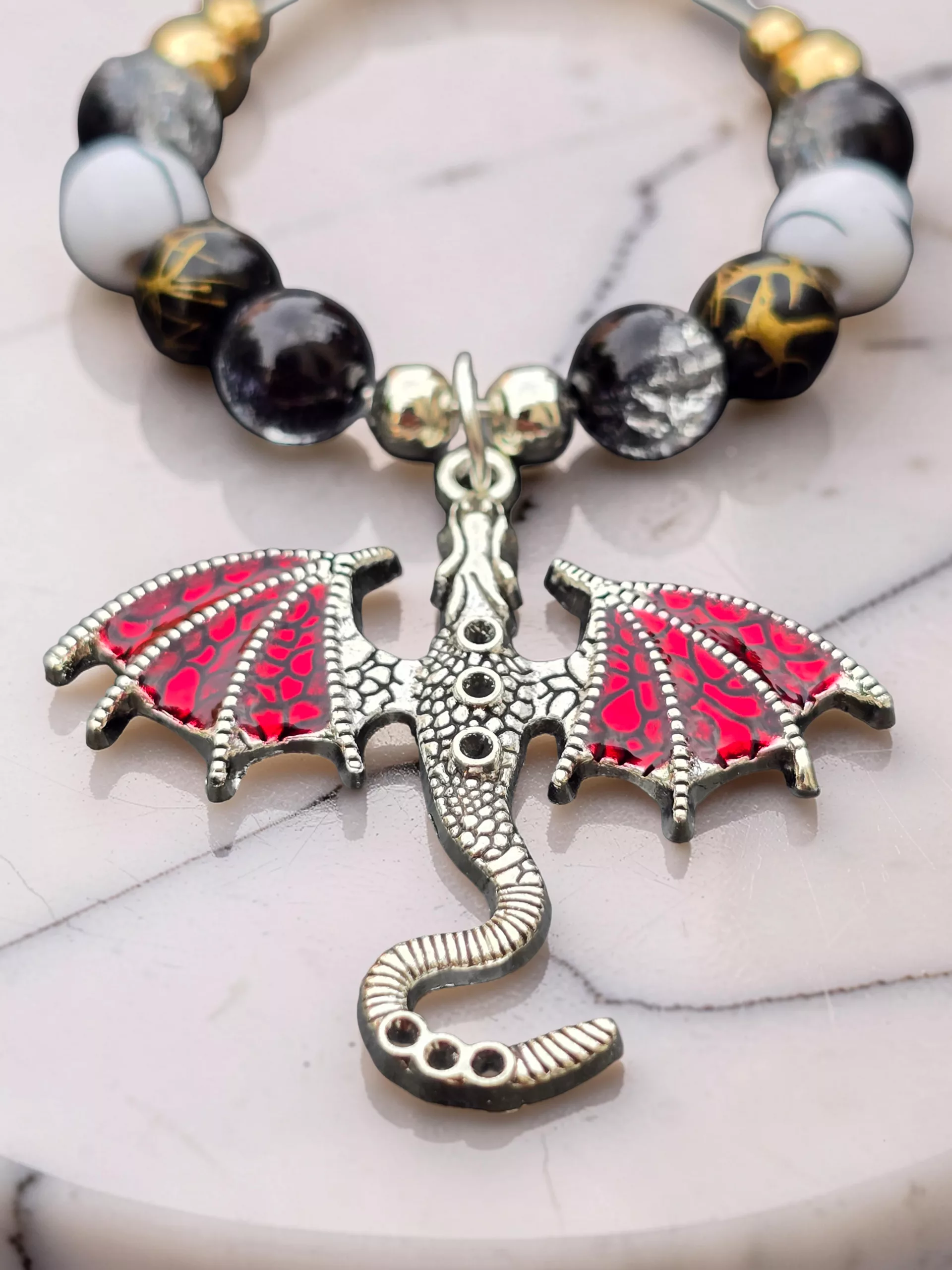 Dragon Wine Glass Charms Set of 4, Gothic Drink Markers, Fantasy Table Decor - Image 6