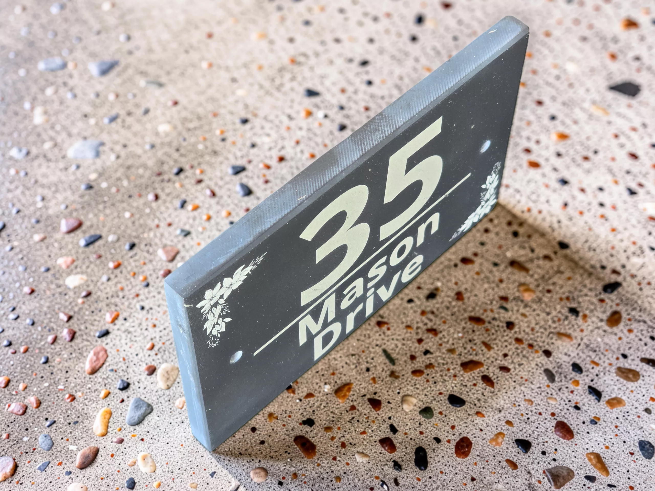 Floral Slate House sign - Your street name and house number - Image 3