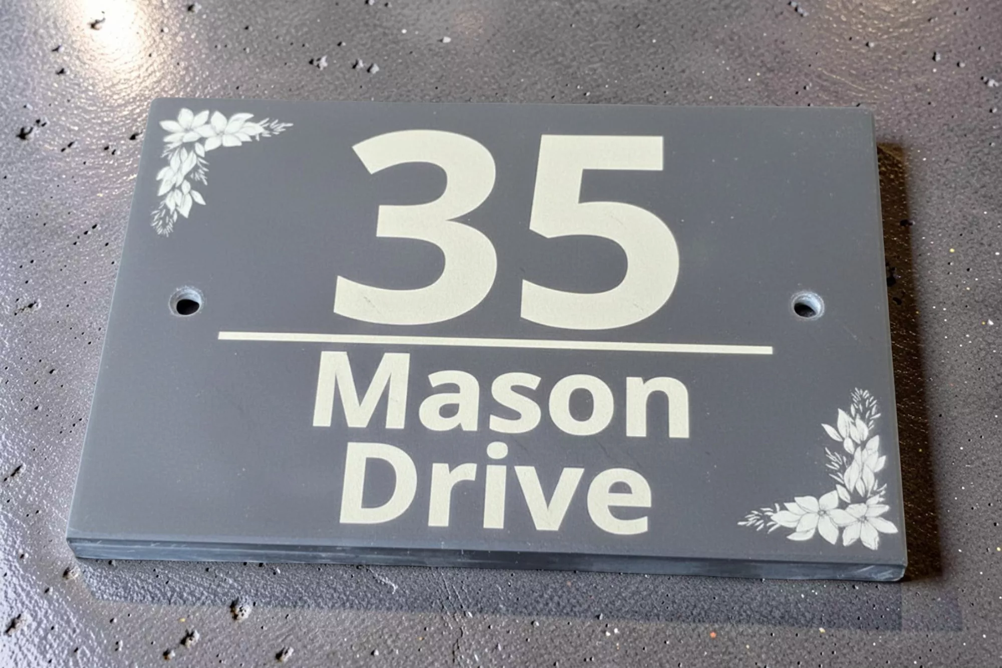 Floral Slate House sign - Your street name and house number - Image 5
