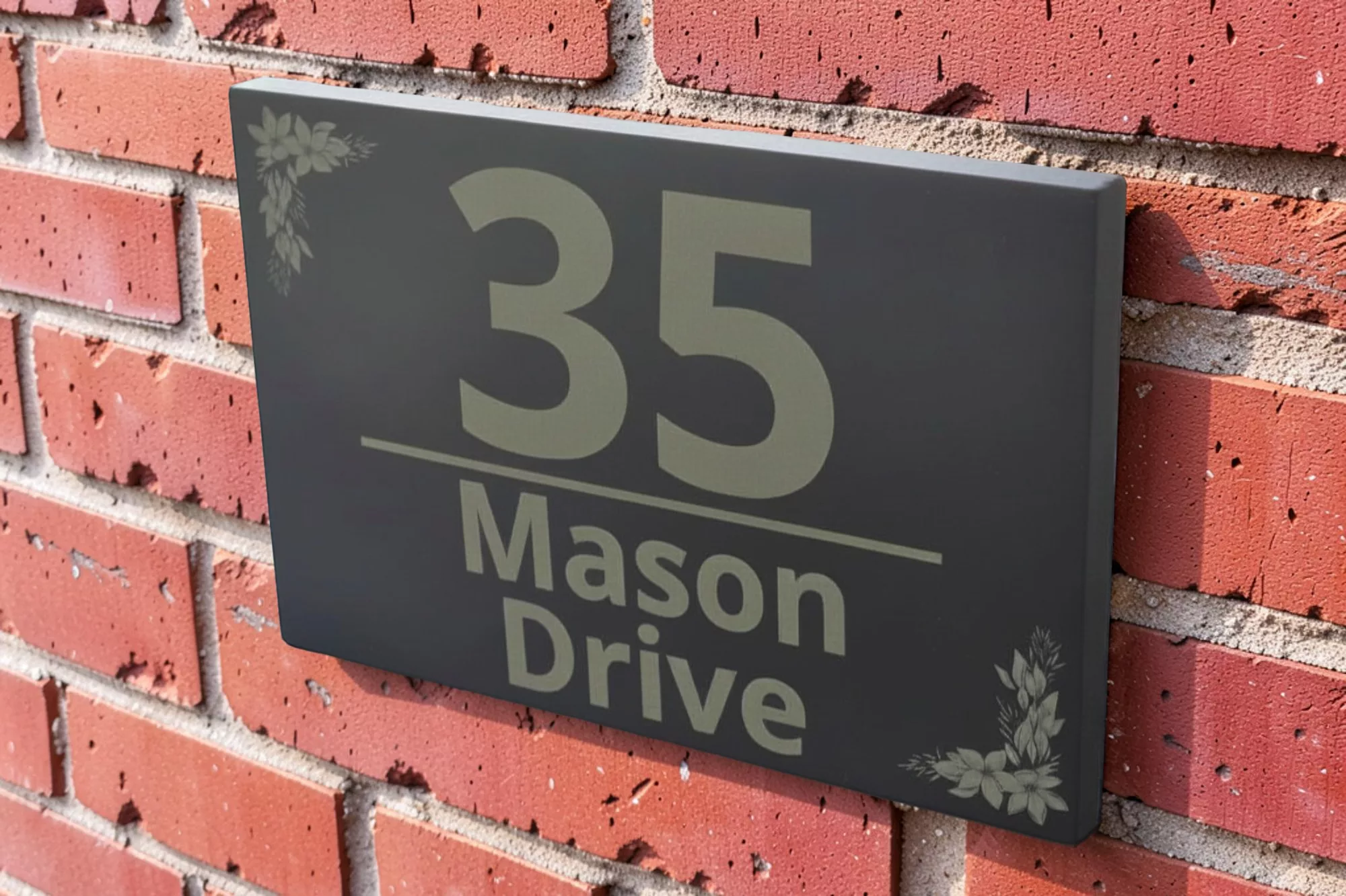 Floral Slate House sign - Your street name and house number - Image 6