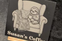 Personalised Sloth Coaster | Engraved Slate Coaster / Drinks Mat