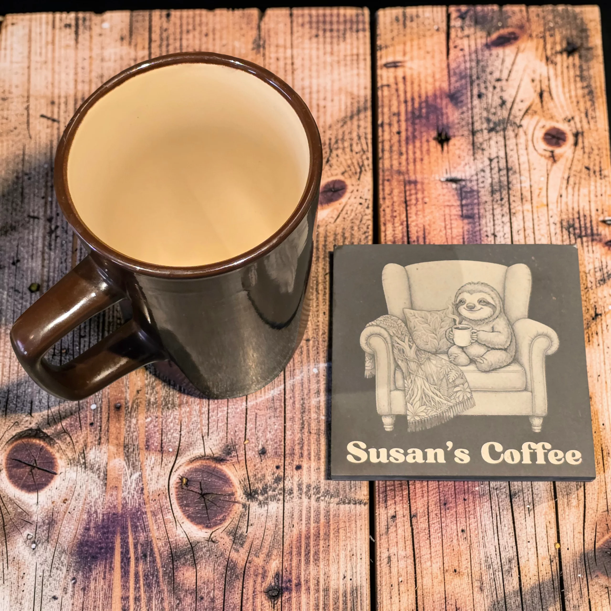 Personalised Sloth Coaster | Engraved Slate Coaster / Drinks Mat - Image 8