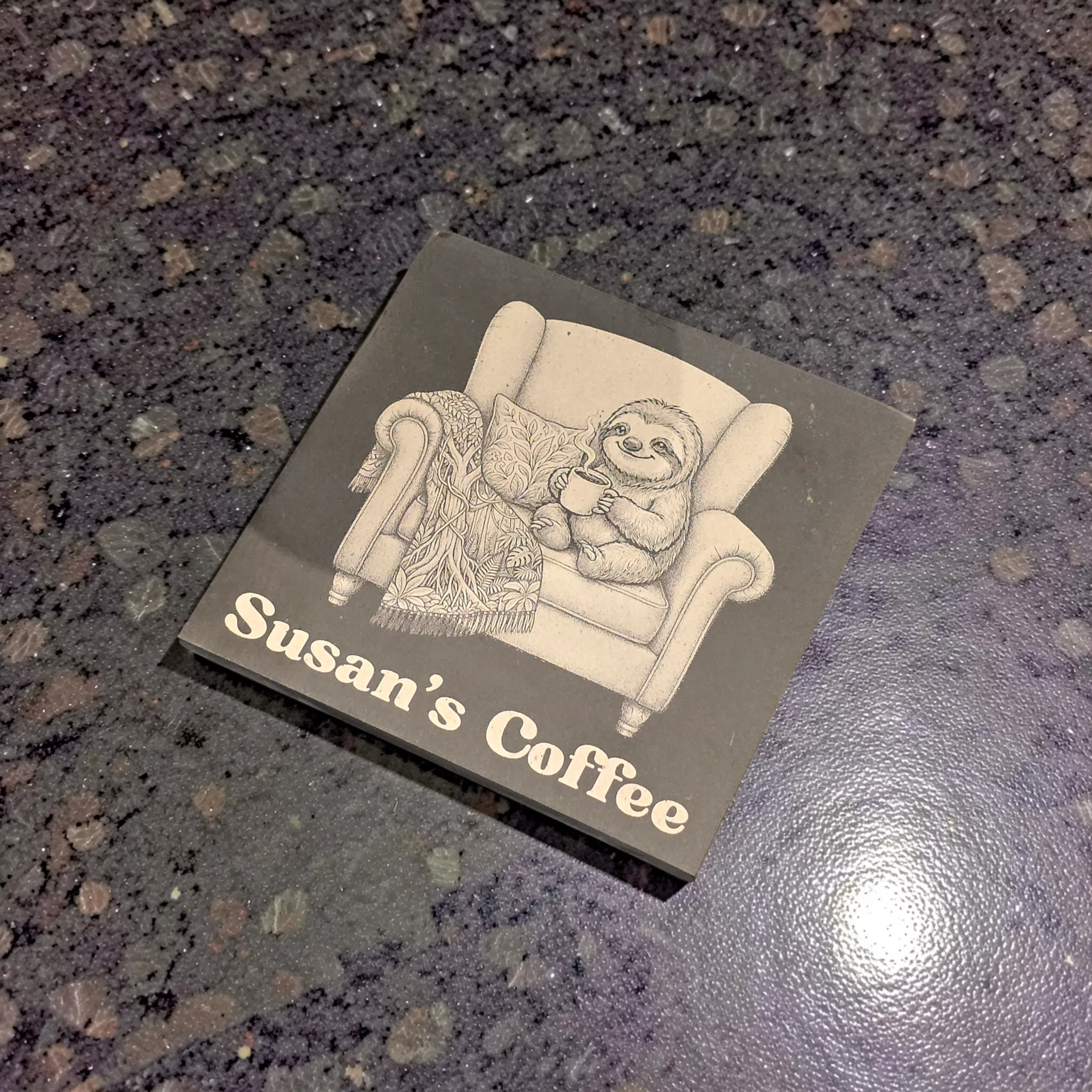 Personalised Sloth Coaster | Engraved Slate Coaster / Drinks Mat - Image 10