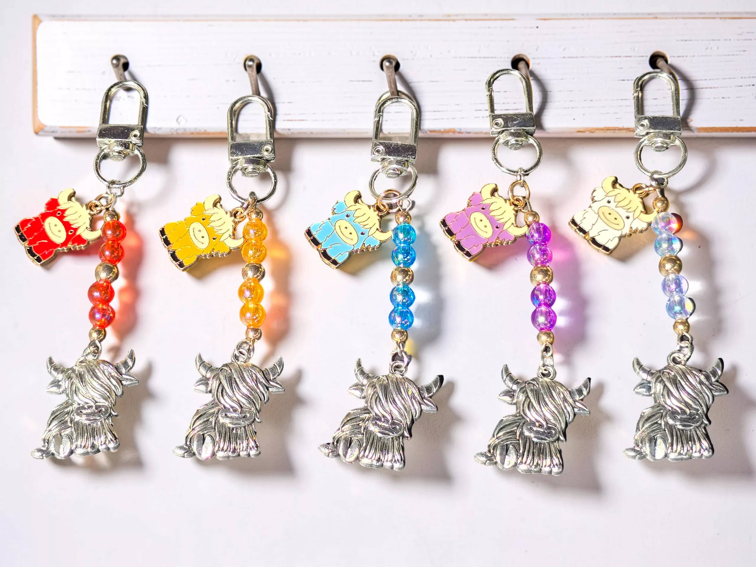 Handcrafted Highland Cow Bag Charm, Scottish Coo Keychain, Cute Purse Charm - Image 2