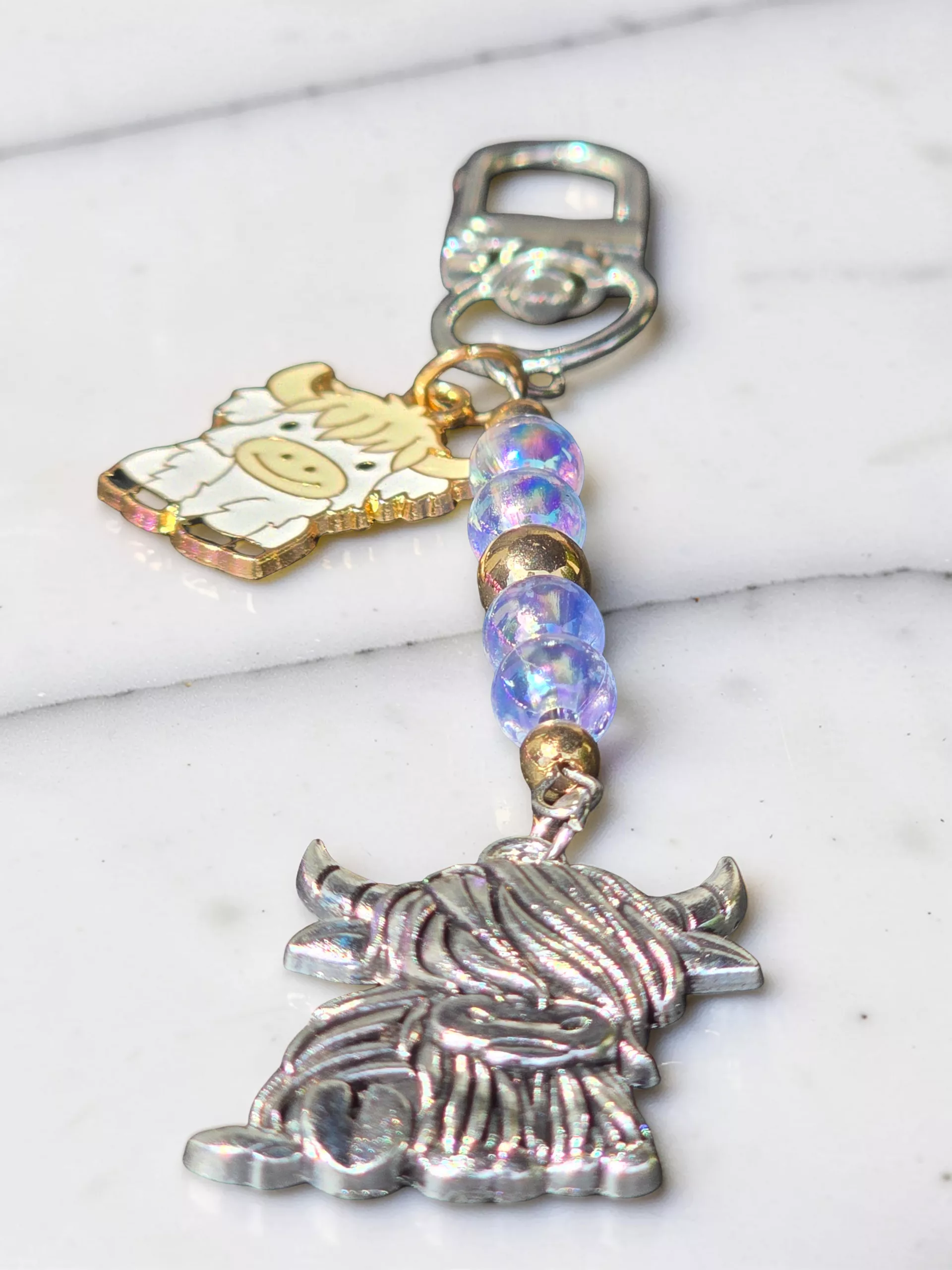 Handcrafted Highland Cow Bag Charm, Scottish Coo Keychain, Cute Purse Charm - Image 10