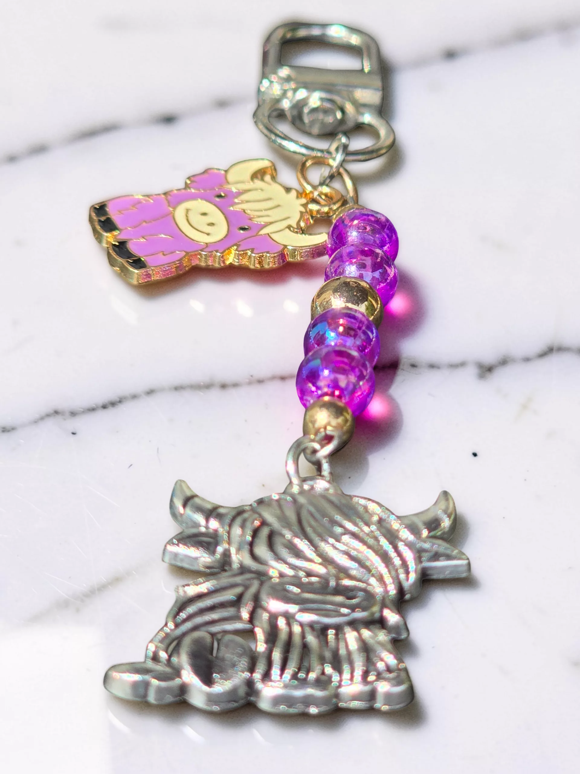 Handcrafted Highland Cow Bag Charm, Scottish Coo Keychain, Cute Purse Charm - Image 11