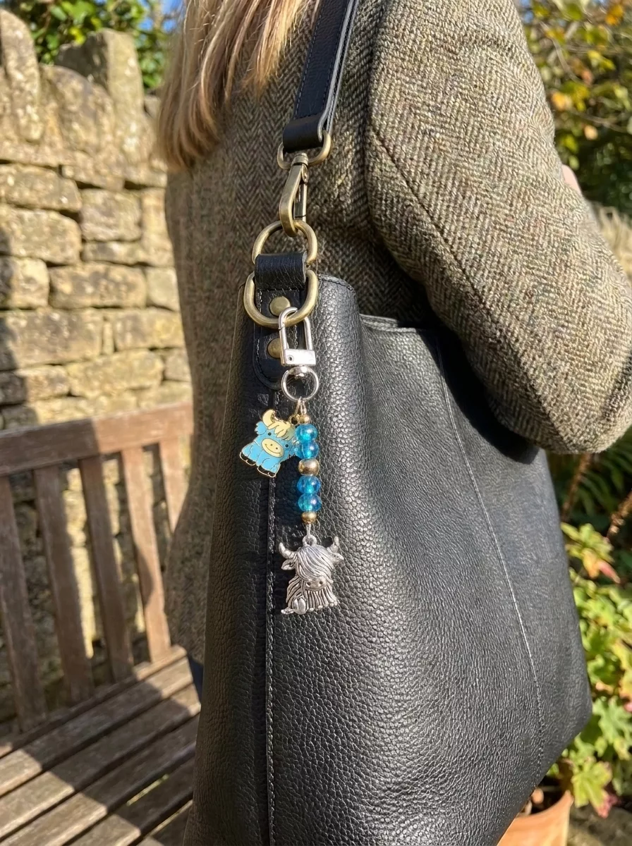 Handcrafted Highland Cow Bag Charm, Scottish Coo Keychain, Cute Purse Charm - Image 19
