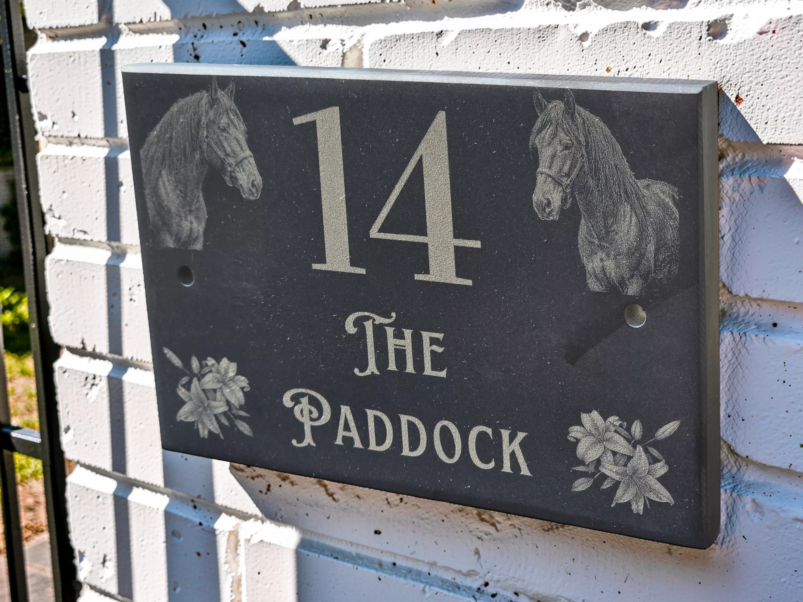 Personalised Horse Slate House Sign, Rustic Equestrian Address Name Plate - Image 6
