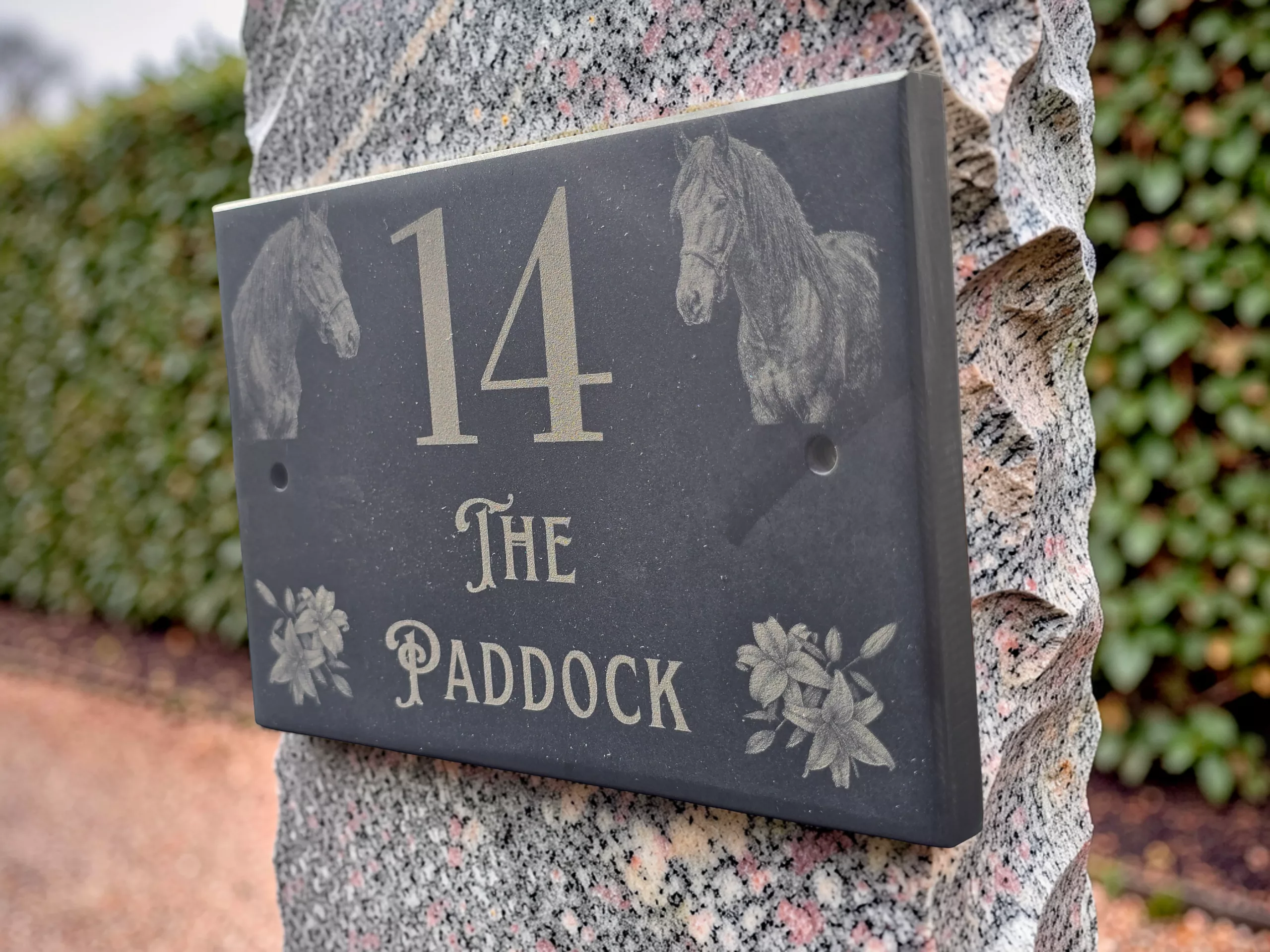 Personalised Horse Slate House Sign, Rustic Equestrian Address Name Plate - Image 7