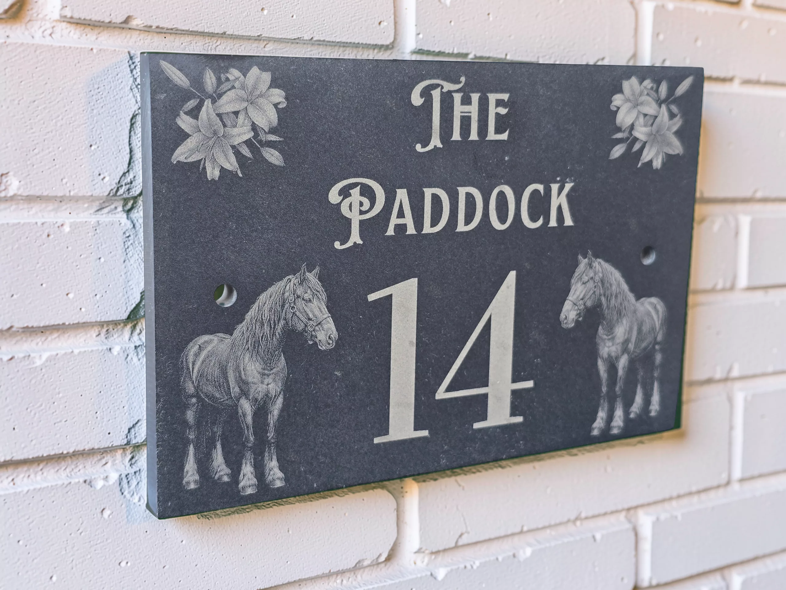 Personalised Horse Slate House Sign, Rustic Equestrian Address Name Plate - Image 15