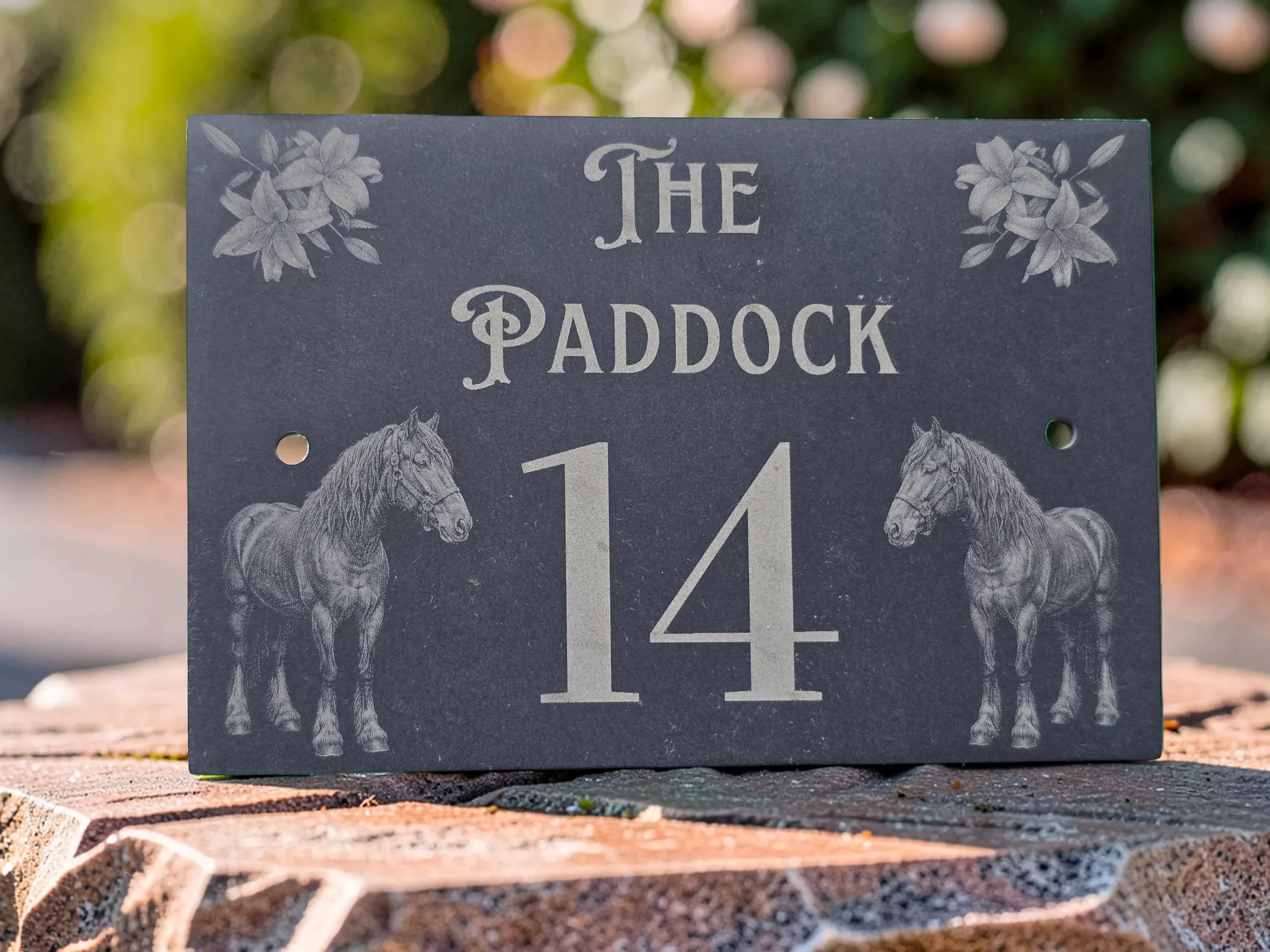 Personalised Horse Slate House Sign, Rustic Equestrian Address Name Plate - Image 16