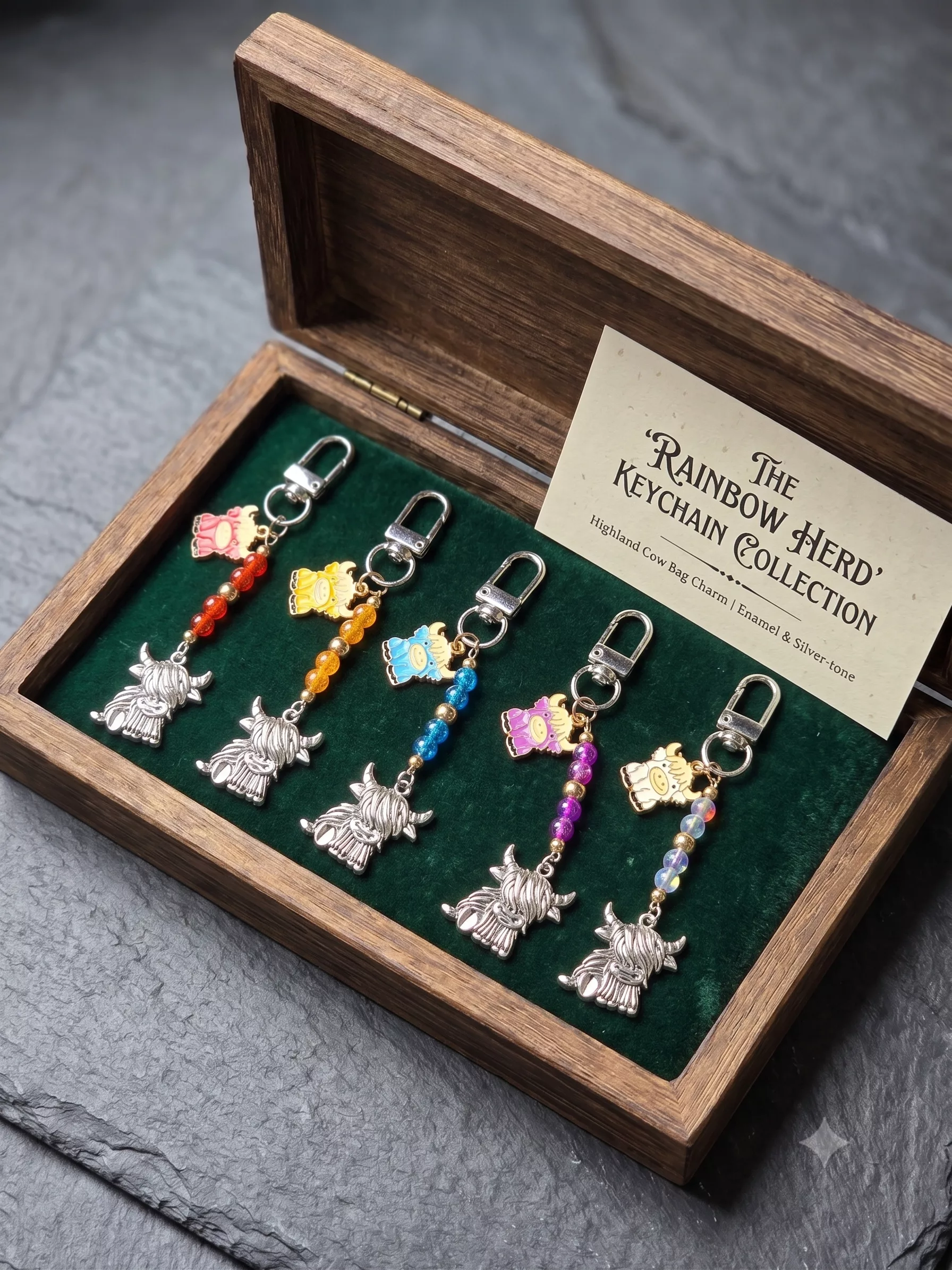 Handcrafted Highland Cow Bag Charm, Scottish Coo Keychain, Cute Purse Charm